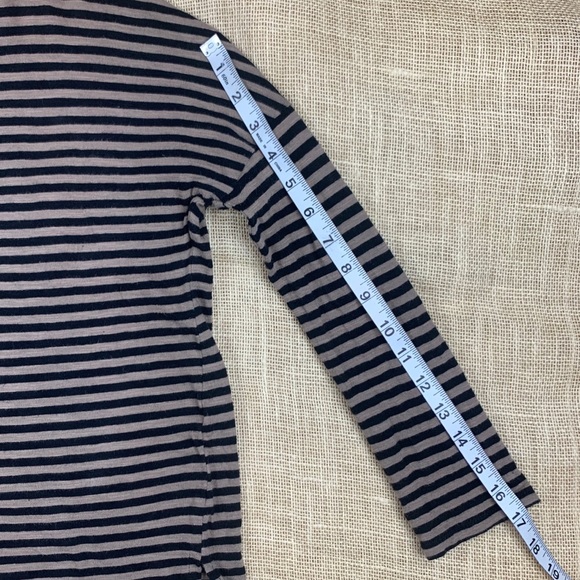 Zara Trafaluc Shirt Black Brown Striped Small - Picture 7 of 8